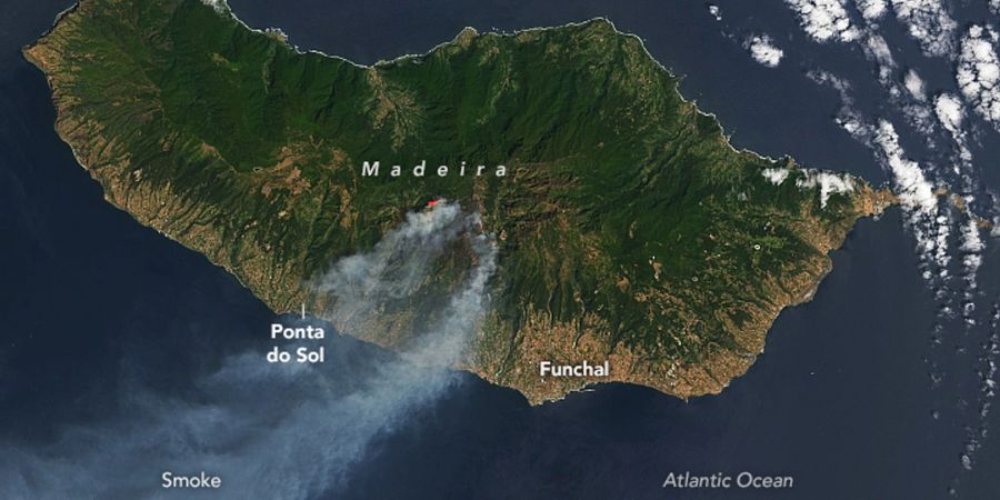 Der Rauch der Waldbrände zieht über die Insel Madeira. Bisher war Portugal in diesem Sommer von grösseren Waldbränden verschont geblieben.