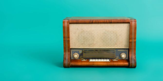 Radiogerät Holz Vintage türkis