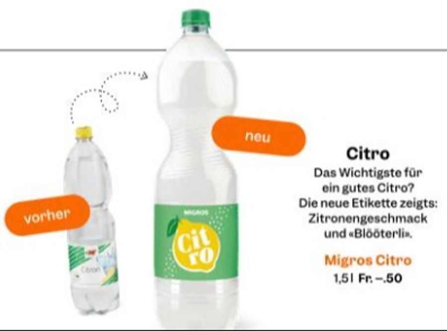 Kommt künftig schlichter daher: das Citro von M-Budget der Migros.