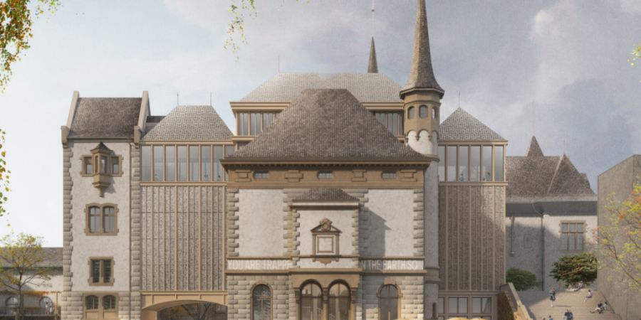 Das Siegerprojekt zweier Berner Architekturbüros will das Museum gegen Süden hin zum Museumsgarten des Museumsquartiers öffnen. (Visualisierung)