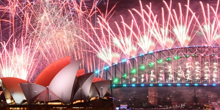 Fireworks are seen over the Sydney Opera House and Harbour Bridge during New Years Eve celebrations in Sydney, Monday, January 1, 2024. (AAP Image/Dan Himbrechts) NO ARCHIVING