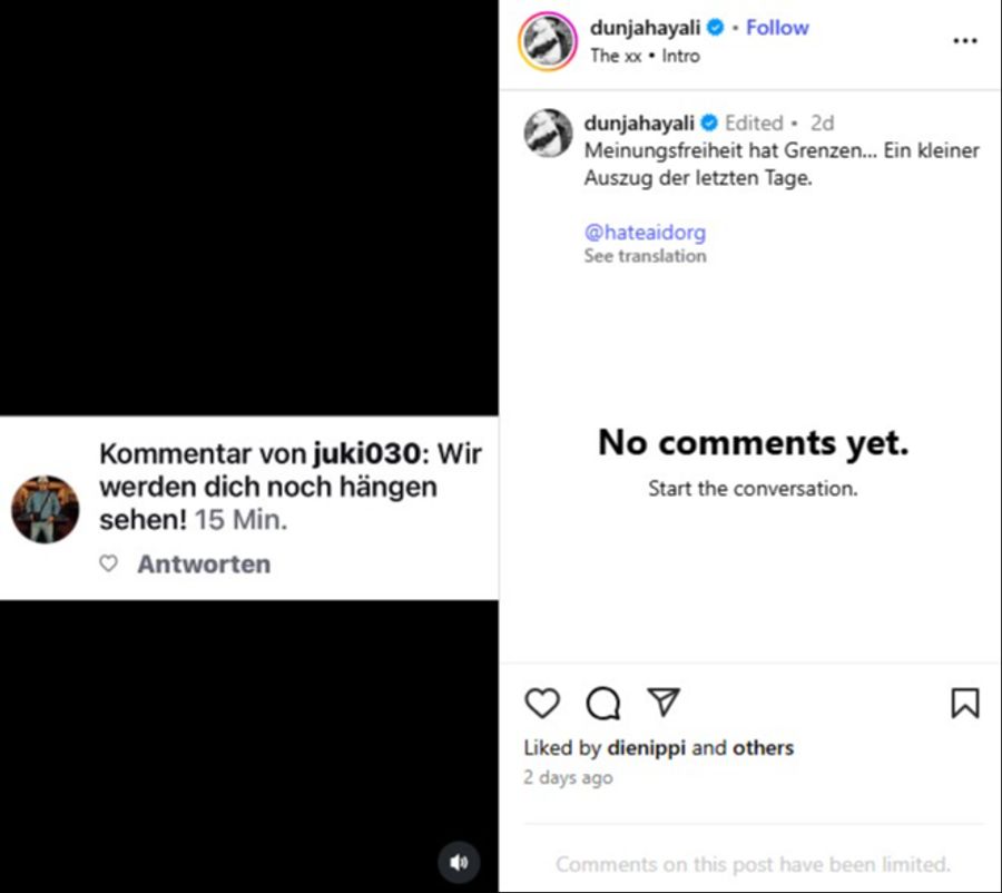 Einige der Hass-Kommentare gegen Dunja Hayali.