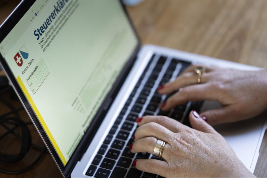 Referendum Individualbesteuerung Frau Laptop