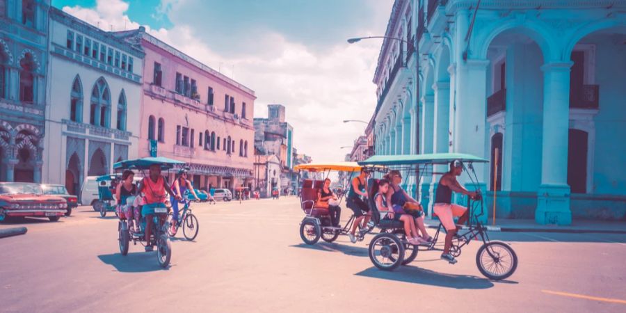 Havanna Touristen Fahrrad Rikscha