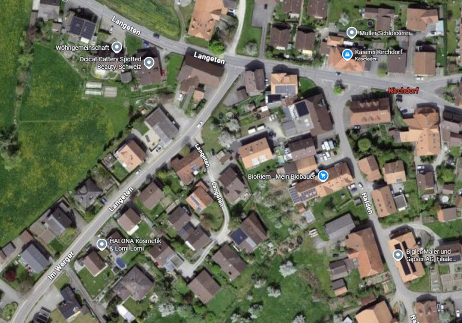 Das Schild stand an der Strasse Langeten in Kirchdorf BE.