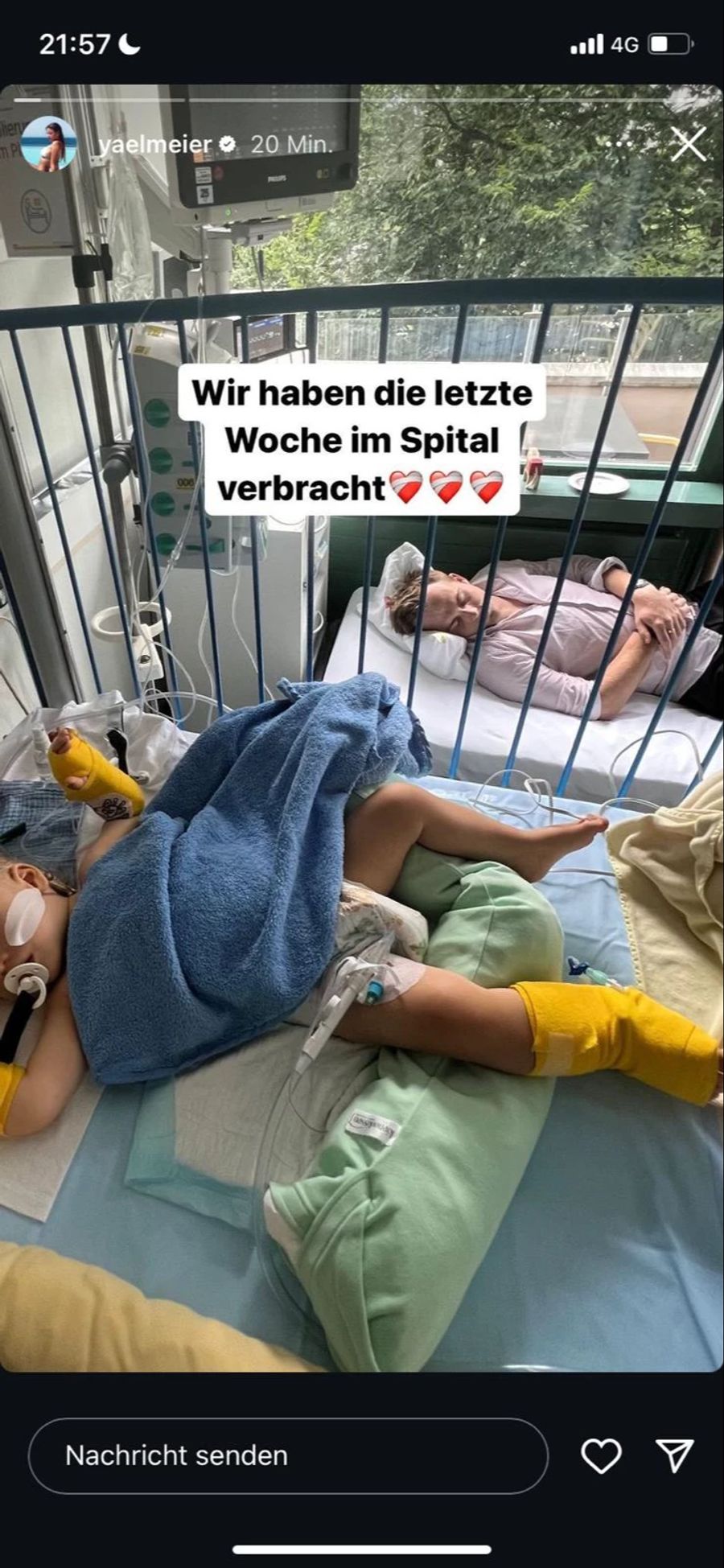 Yaël Meier und ihr Partner Jo Dietrich waren ganze neun Tage lang im Spital