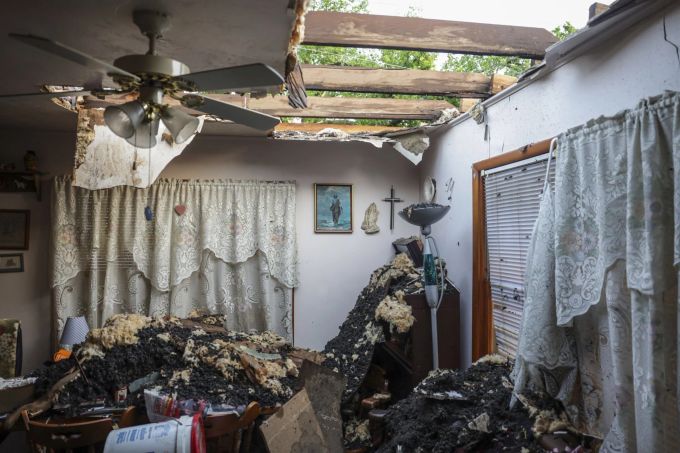 Viele Häuser wurden vom Unwetter zerstört. Severe Weather Oklahoma