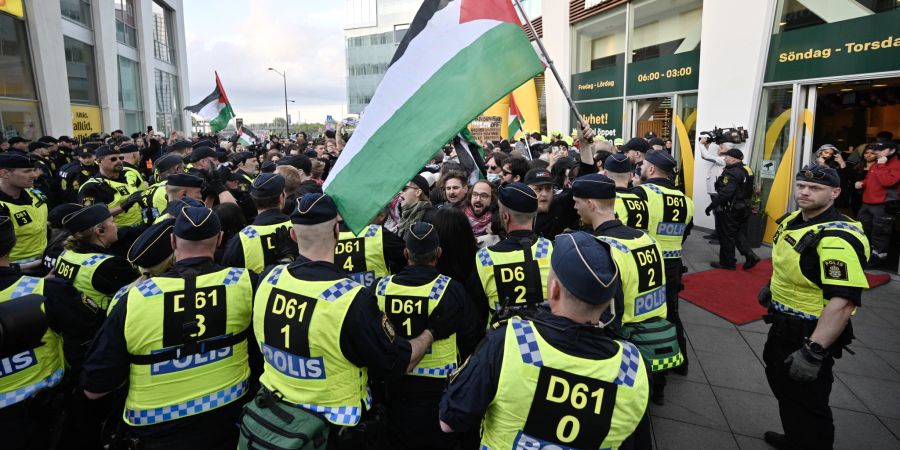 Eine Pro-Palästina-Demonstration in Malmö.