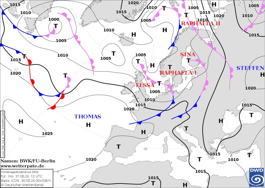 Das Hoch Thomas – benannt nach Thomas Bucheli – bestimmt zurzeit die Wetterlage in Mitteleuropa.