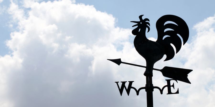 Wetterhahn Dach Kompass Himmelsrichtungen