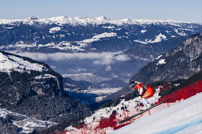 Franjo von Allmen fährt im zweiten Training unter die Top Ten. Lauberhorn