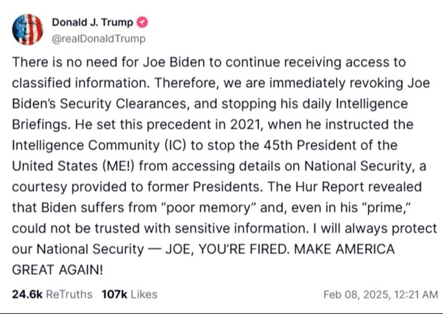 Joe Biden Trump Freigabe