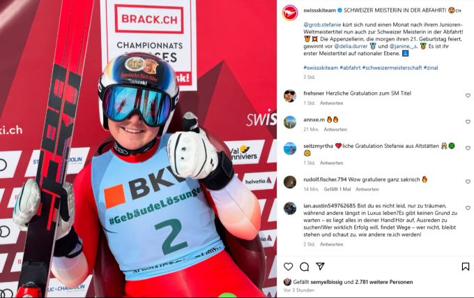 Stephanie Grob wird Schweizer Meisterin bei den Frauen. stefanie grob