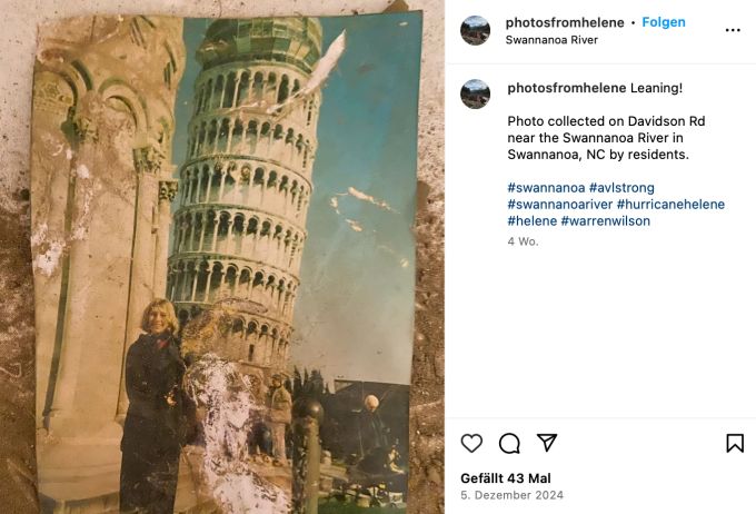 Besondere Erinnerungen: Verloren gegangene Fotos finden über Instagram zu ihren Besitzern zurück. foto hurricane helene