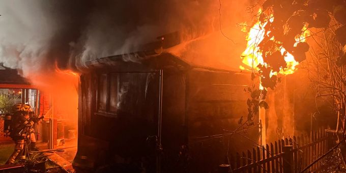 Emmenbrücke: Brand Gartenhaus. Brand Gartenhaus.