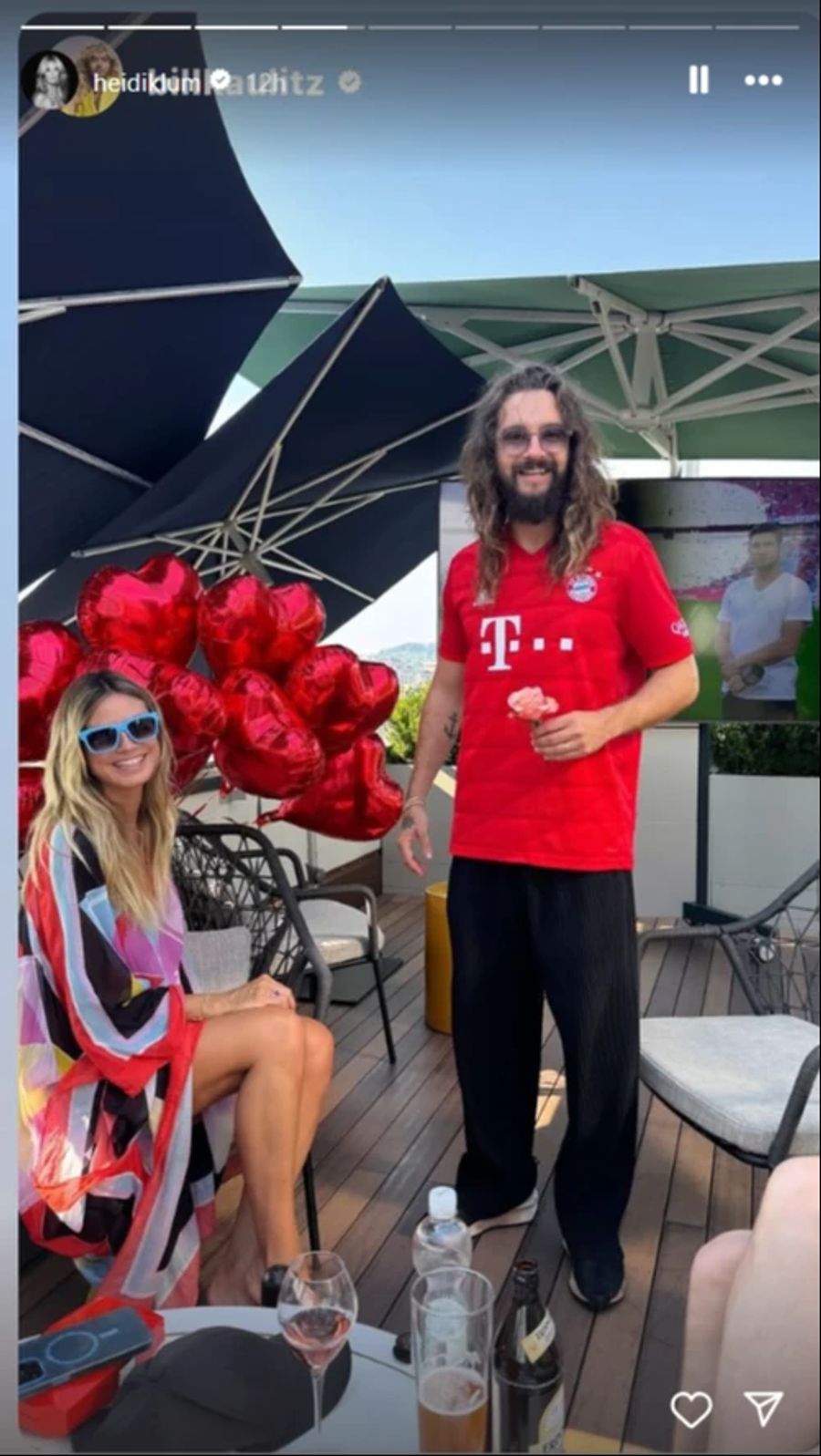 Heidi Klum und Tom Kaulitz auf der Dachterrasse «1838» in Zürich.