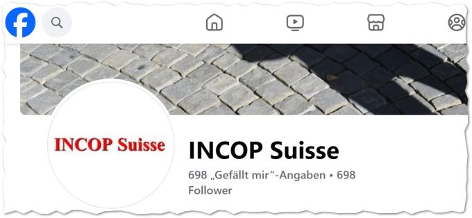 Die Facebook-Seite von Incop Suisse wurde vor sechs Jahren eingerichtet und seither nicht mehr ergänzt. Incop Suisse Facebook Unterschriften
