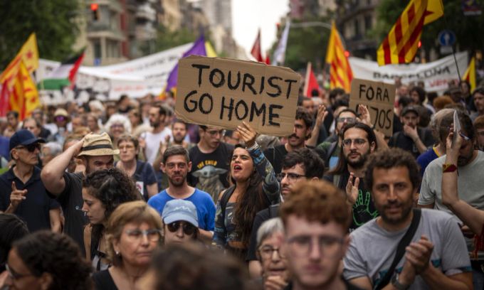 In Spanien kam es in diesem Sommer zu zahlreichen Demonstrationen gegen den Massentourismus. Spanien Proteste Tourismus