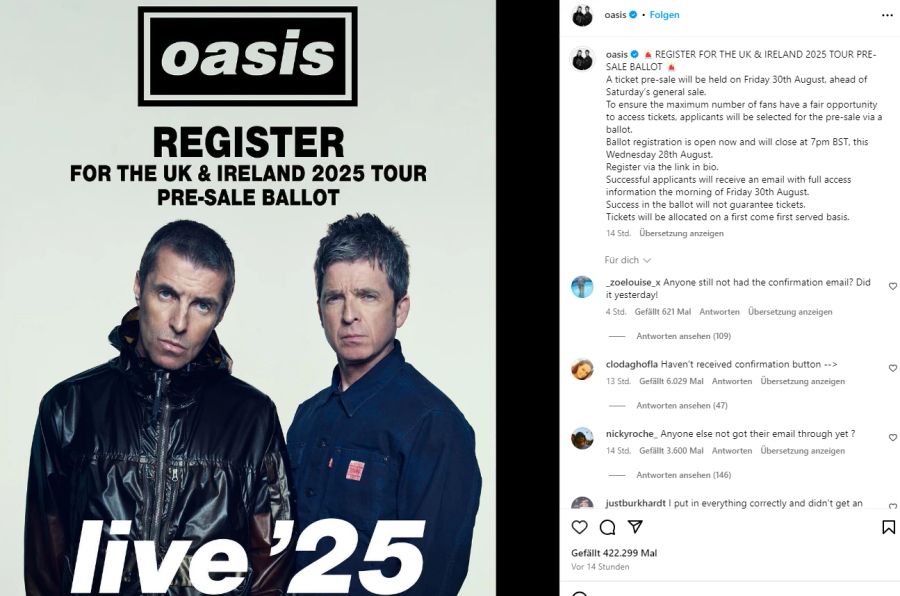 «OASIS LIVE '25»-Welttournee