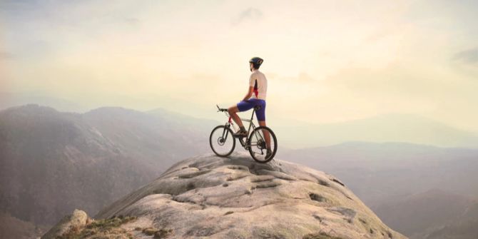 Radfahrer Berg Ausblick