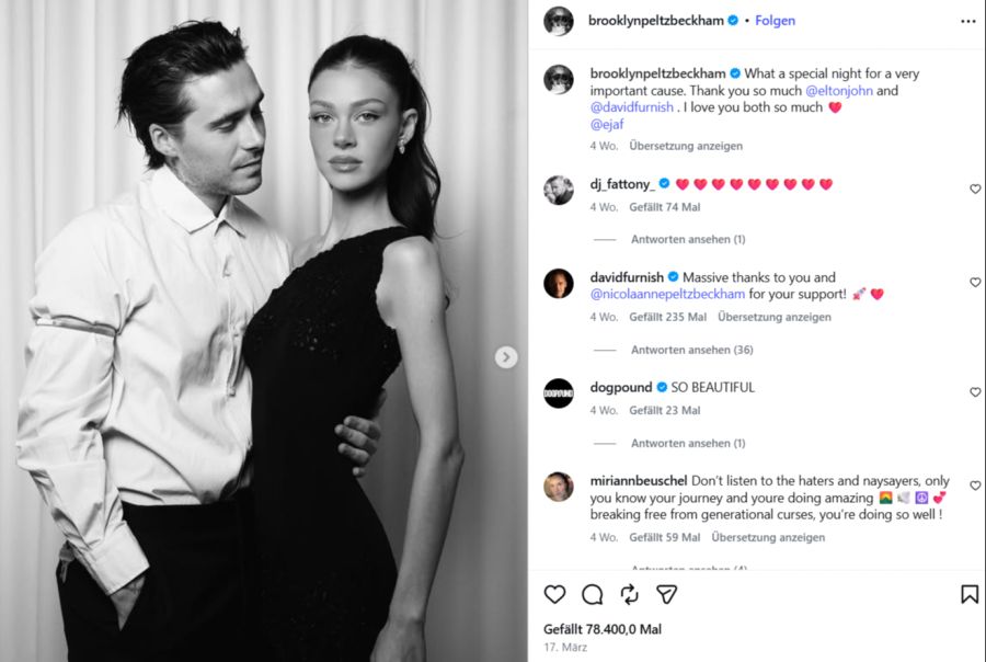 Mittlerweile schwebt Brooklyn Beckham mit Nicola Peltz (31) längst auf Wolke sieben.