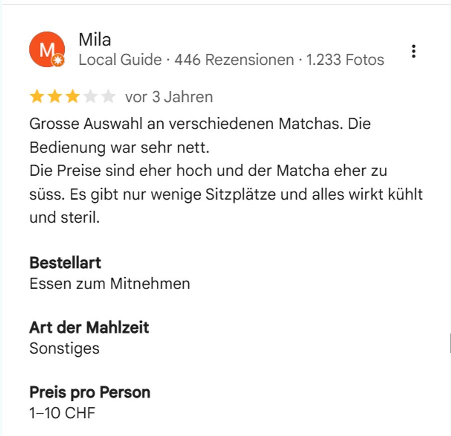 Auch dieser User beurteilt den Laden als «kühl» und «steril».