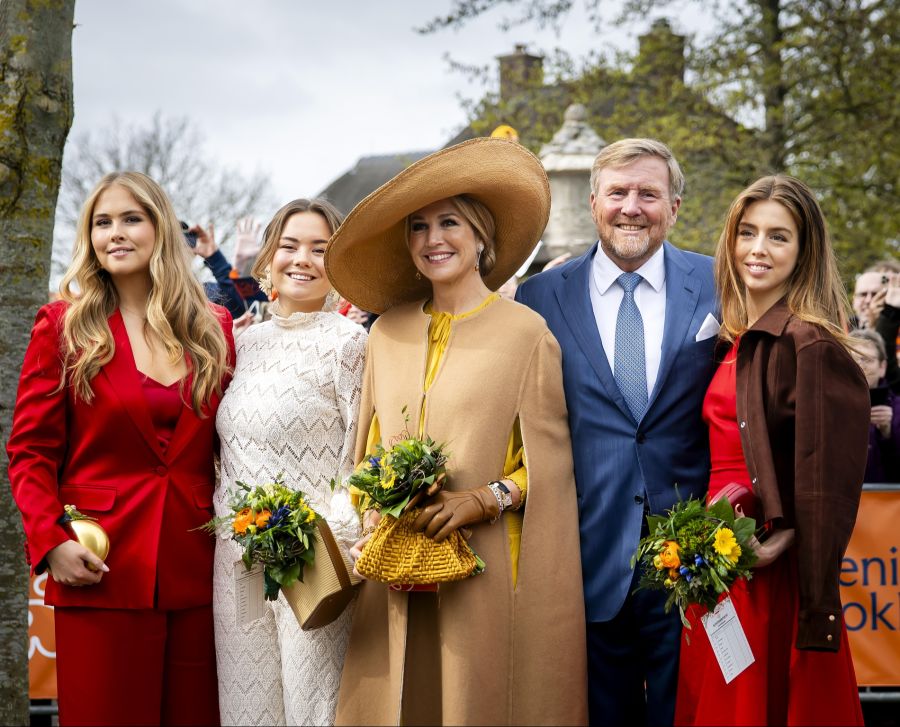 Die niederländische Königsfamilie (v.l.n.r.): Amalia, Ariane, Königin Máxima, König Willelm-Alexander, Alexia.