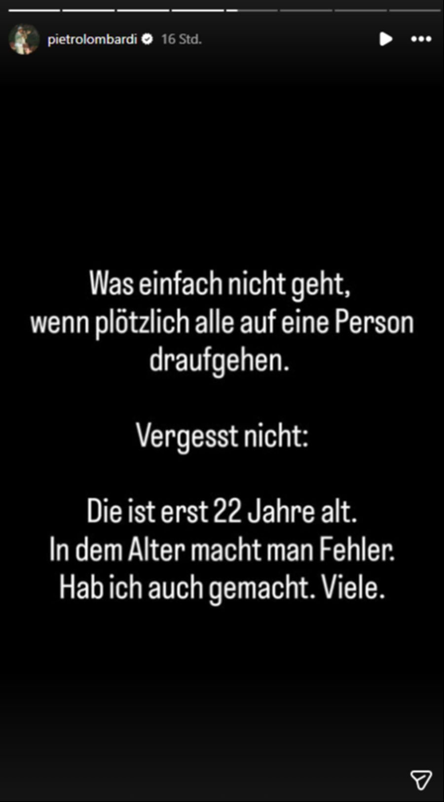... es gehe einfach nicht, wenn plötzlich alle auf eine Person losgehen.