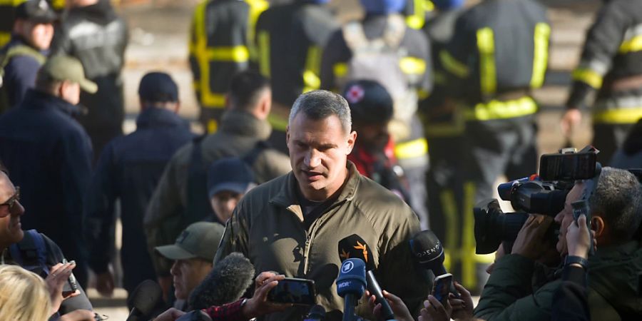 Kiews Bürgermeister Vitali Klitschko: 350.000 Haushalte sind auch ohne Strom. Foto: -/Ukrinform/dpa