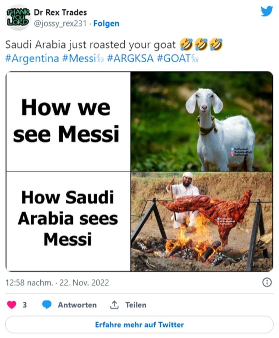 Saudi-Arabien hat Messi heute grilliert.