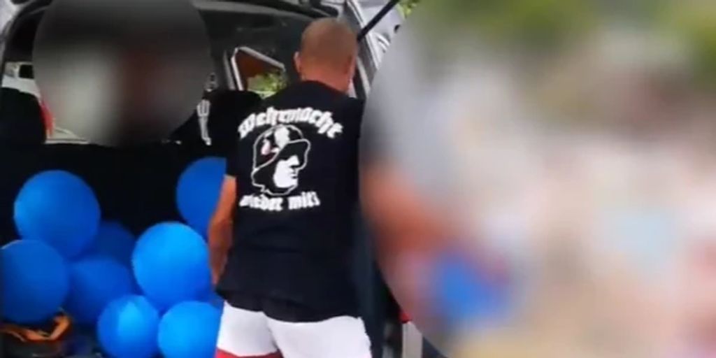 Video: Neonazi verteilt AfD-Luftballone an Kindergarten