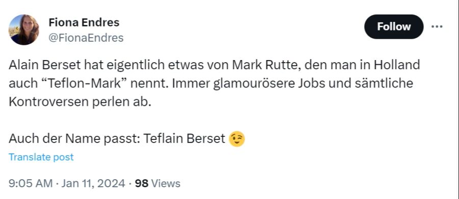 Eine Journalistin vergleicht Alain Berset mit dem niederländischen zurückgetretenen Ministerpräsident Mark Rutte. Dieser will Nato-Generalsekretär werden.