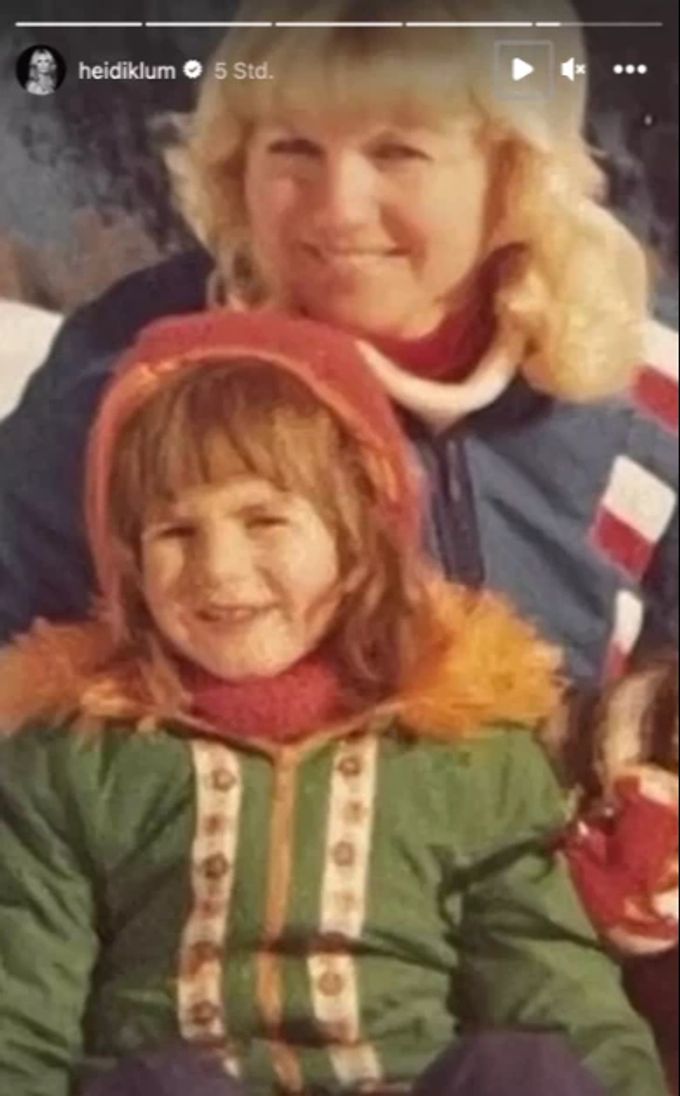 Die junge Heidi Klum mit ihrer Mama Erna. Heidi Klum