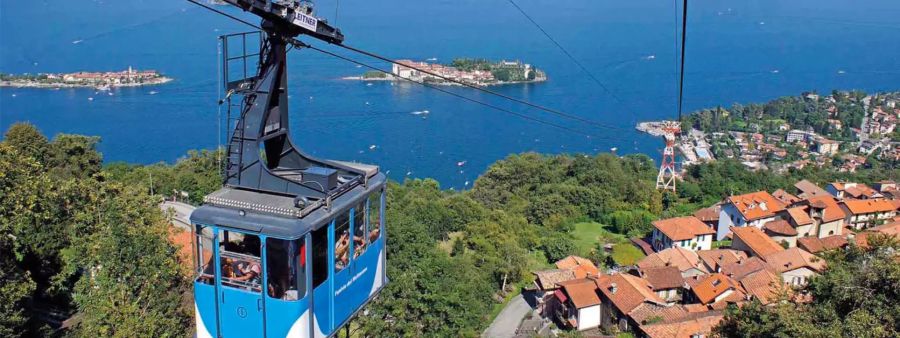 Die Seilbahn von Stresa auf den Berg Mottarone vor dem Unfall.