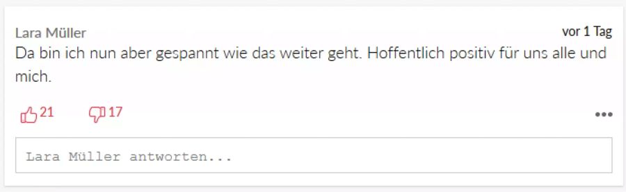 Eine Userin hofft auf einen guten Ausgang.