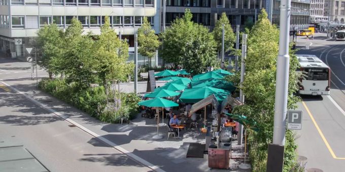 Stadt St.Gallen: Läden, Gastro-Betrieben und Taxi-Unternehmen. Stadt St.Gallen