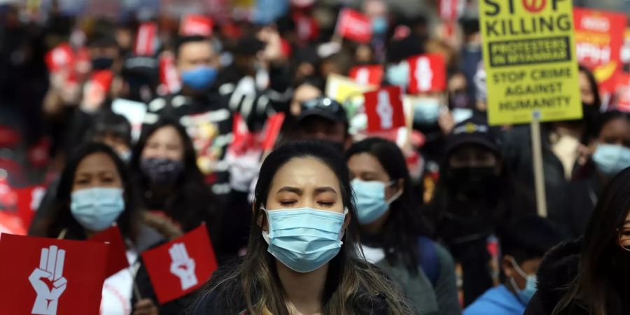 Protest gegen Militärjunta in Myanmar - London