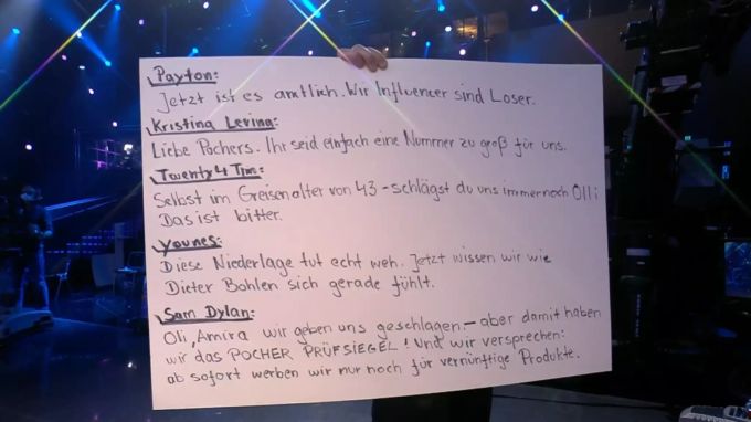Diese Sätze mussten die Internet-Stars in die Kamera sagen. Pocher vs Influencer