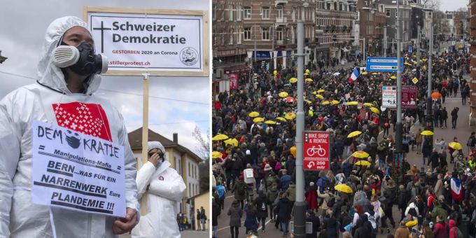 Von Liestal bis Cluj - Europäer demonstrieren gegen Corona-Massnahmen