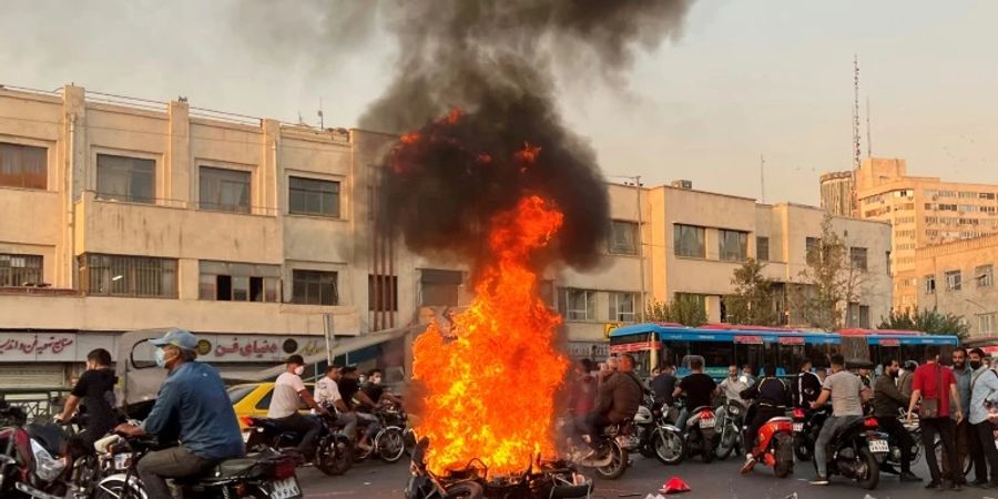 Proteste in Teheran am 8. Oktober