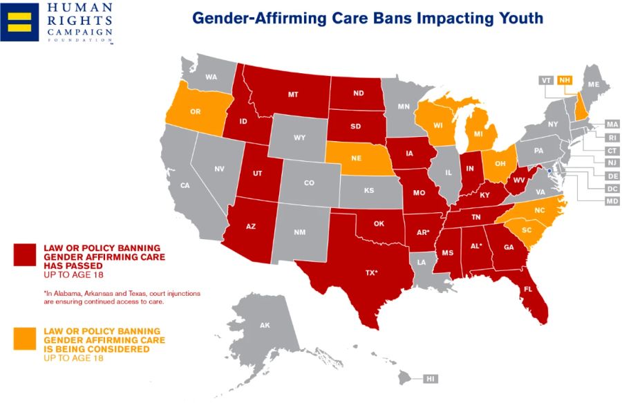 Florida ist damit bei weitem nicht alleine. In zahlreichen Staaten in den USA wurde die geschlechtsangleichende Gesundheitsversorgung unter Strafe gestellt.