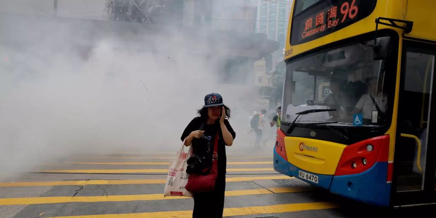 hongkong proteste tränengas