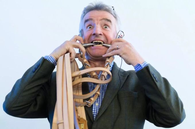 Ryanair CEO Michael O'Leary auf einer Pressekonferenz in Polen 2019. ryanair