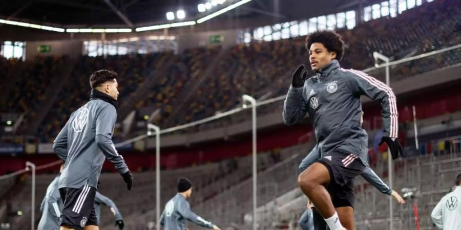 Die deutsche Fussball-Nationalmannschaft kann schon am Samstag in Mönchengladbach gegen Weissrussland die EM-Teilnahme klar machen. Foto: Marius Becker/dpa