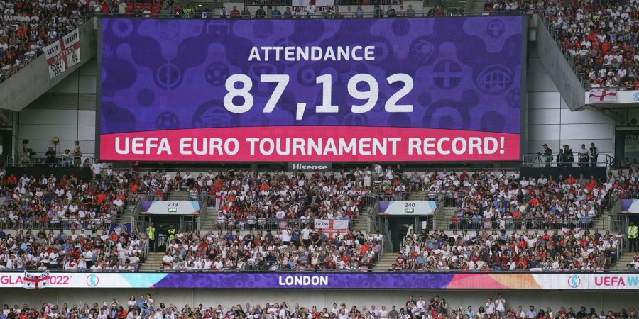 Das Spiel zwischen den Nationalteams der Frauen von England und USA im Londoner Wembley-Stadion ist ausverkauft.
