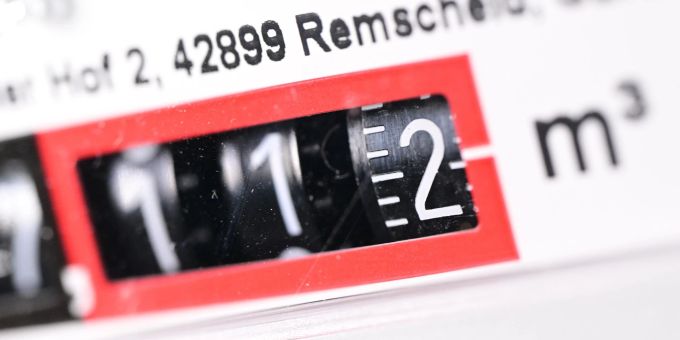 Die Anzeige einer Gasuhr in einem Privathaus. Die Anzeige einer Gasuhr in einem Privathaus.