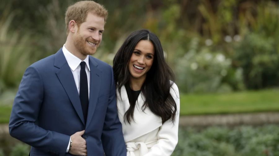 Prinz Harry und Meghan Markle bei ihrer Verlobung 2017.