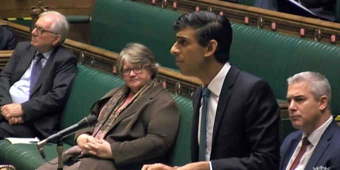 Finanzminister Sunak im britischen Unterhaus. grossbritannien