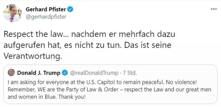 Donald Trump Gerhard Pfister