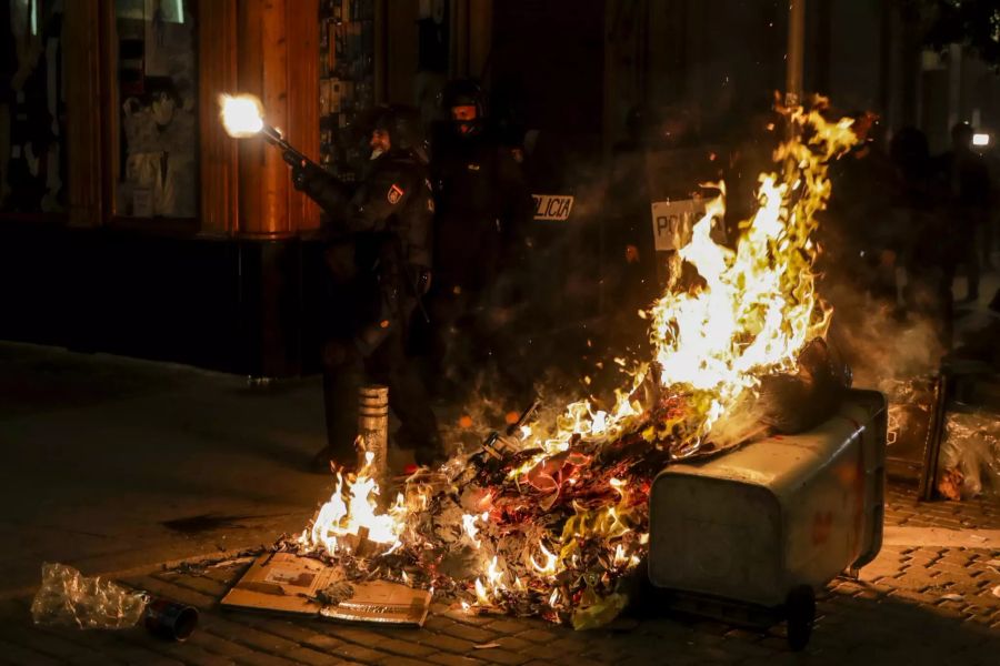 APTOPIX Spain Rapper Protests